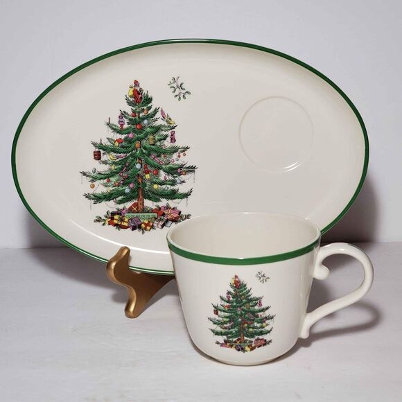 Spode Christmas Tree Mug and Snack Plate - Picture 9 of 9